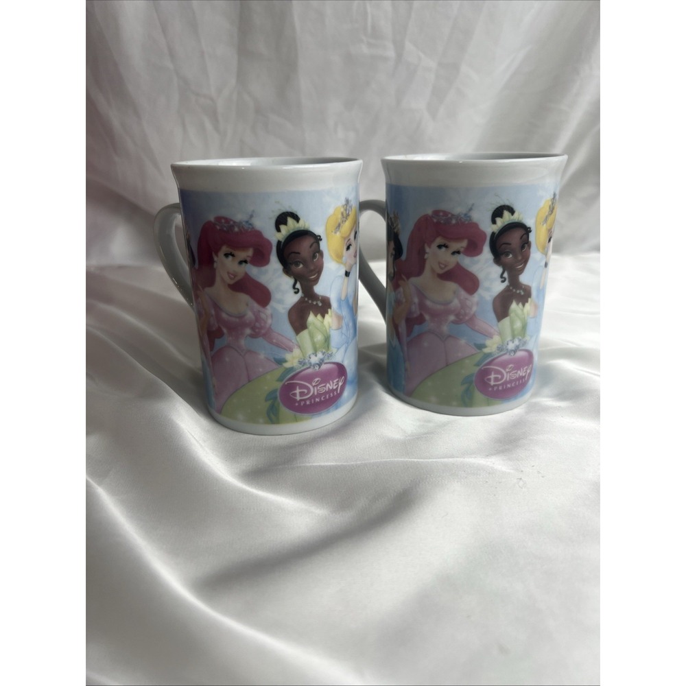 2010‎ Disney princess mugs 7 princesses Set Of Two microwave and dishwasher safe